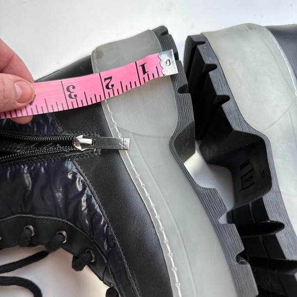 Aquatalia Aisa Recycled Nylon Leather Glossy Chunky Platform Eco Boots NWOT 9.5 - Picture 16 of 16